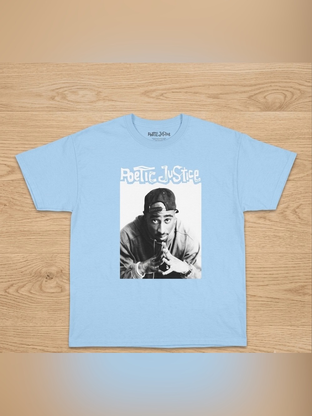 Poetic justice size xl light blue graphic t shirt new without tags